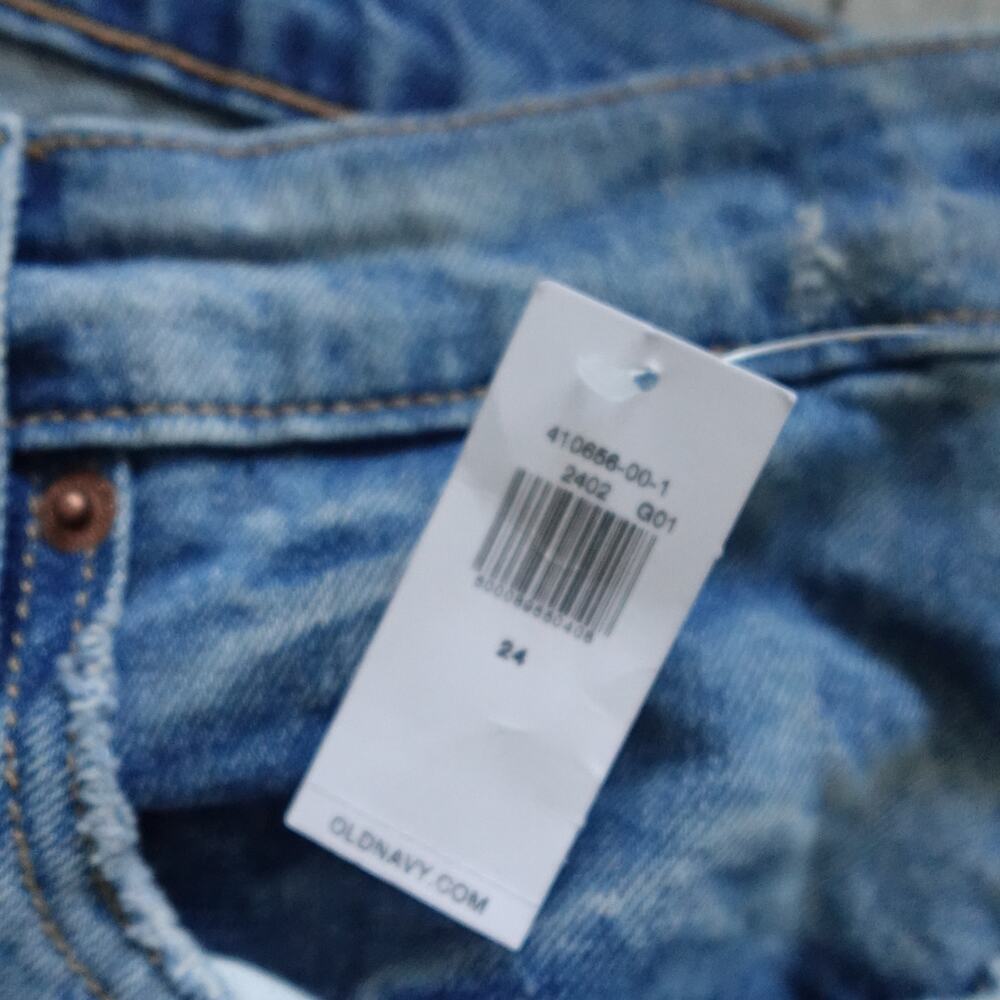 Old Navy High-Rise Button-Fly Sky-Hi Straight Raw-Hem Blue Jeans New size 24 - Picture 12 of 14